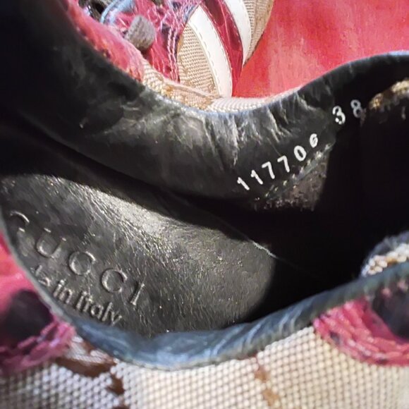 GUCCI Brown/Maroon Monogram Shoes - Picture 5 of 6